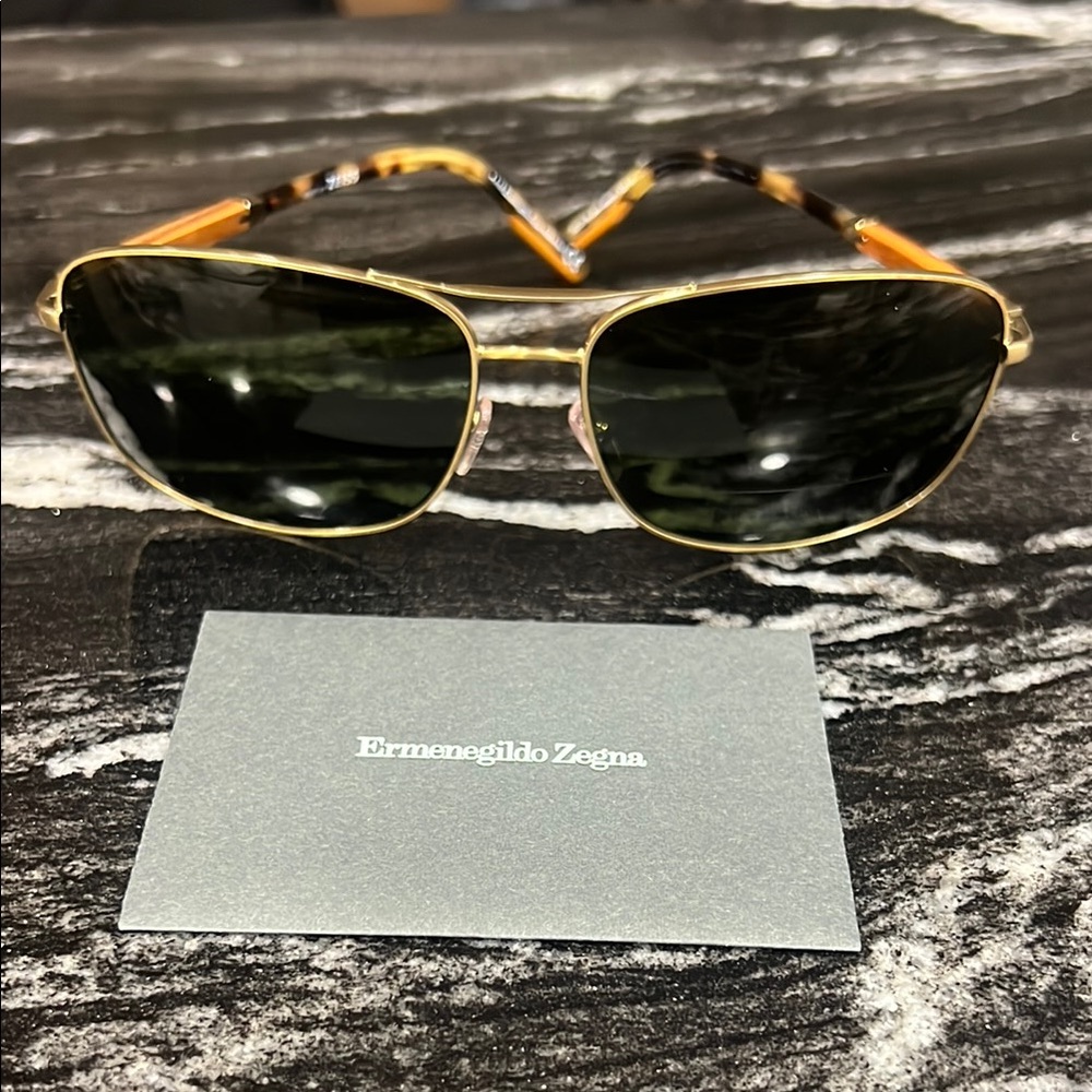 Ermenegildo Zegna Gold Aviator Sunglasses